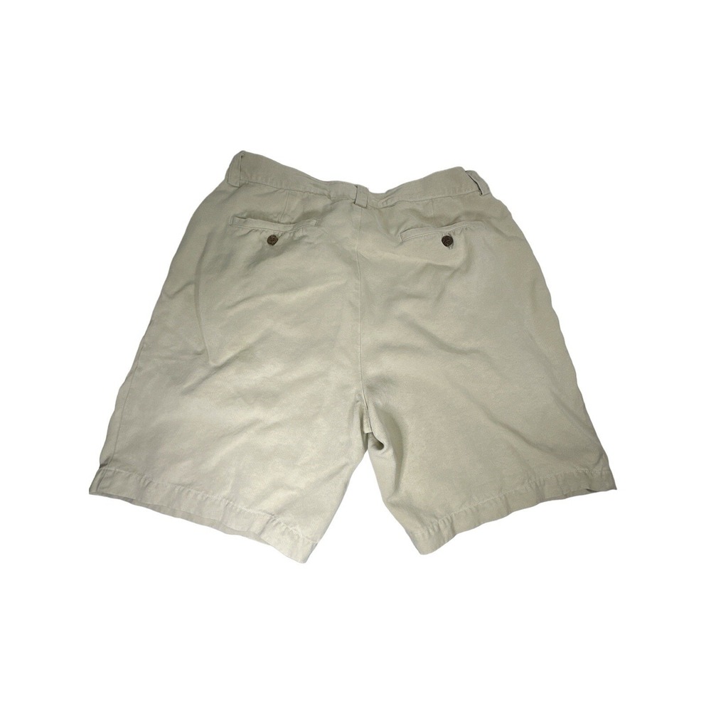 Tommy Bahama Men's 100% Silk Beige Pleated Shorts Size 34 Machine Washable*STAIN - Picture 7 of 13